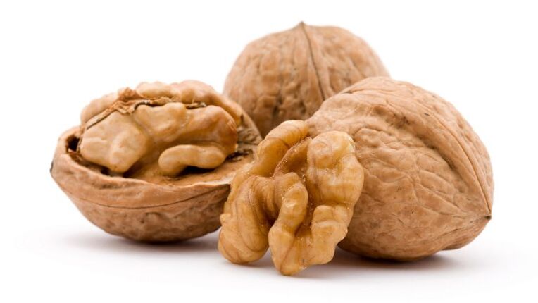 Nuts - a product containing vitamins of group B